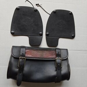 2 Harley Glove Box Door Covers (58681-05 & 58679-05) and‎ an American Made Pouch